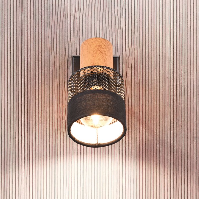Svart väggspotlight retro, Solmaz