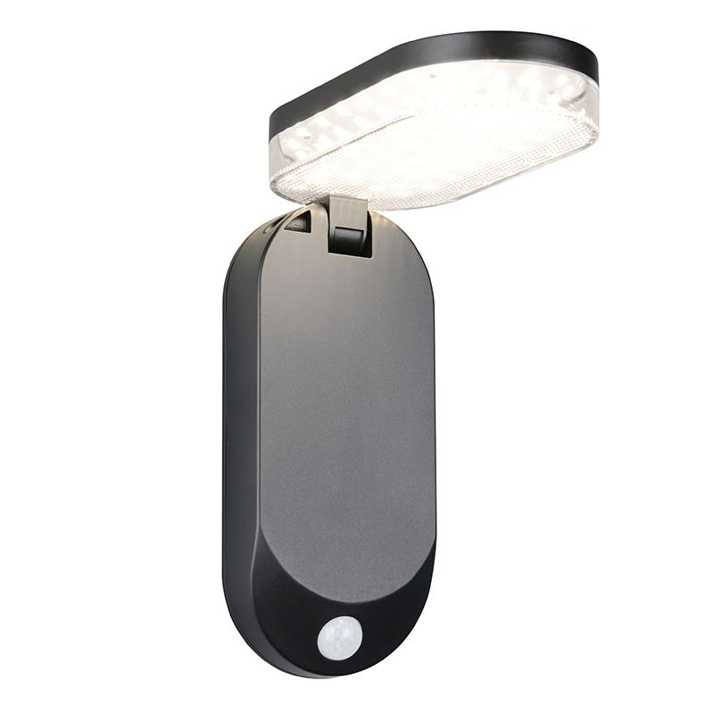 Svart utomhus vägglampa solcell modern, Laquisha, 3W, 4000K LED, IP44