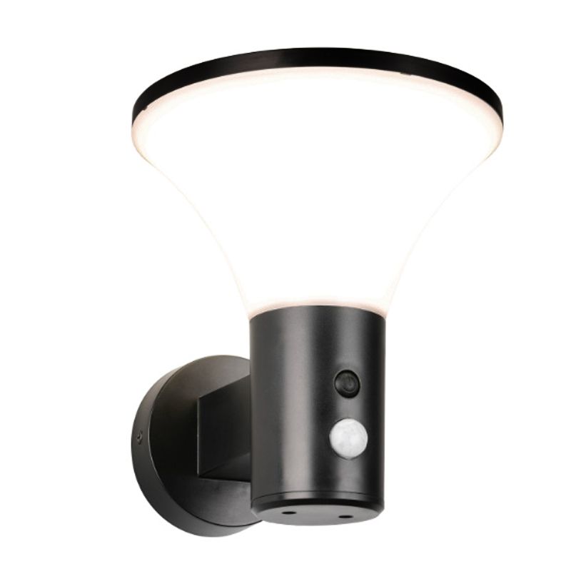 Svart utomhus vägglampa solcell modern, Nebahat, 3W, 4000K LED, IP44