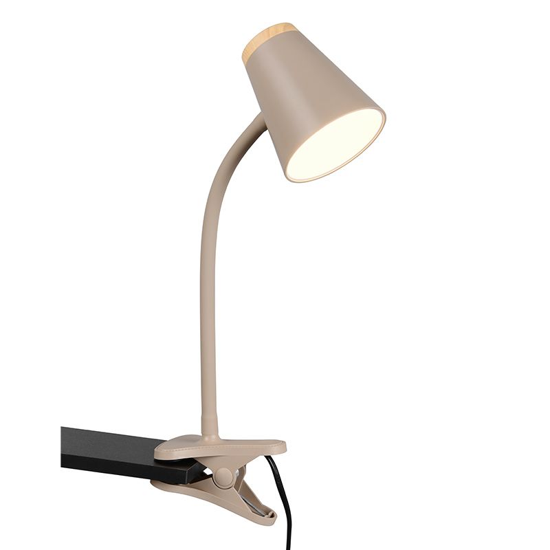 Brun klämlampa modern, Rahul, 4,5W, 3000K LED, med brytare Brun klämlampa modern, Rahul, 4,5W, 3000K LED, med brytare