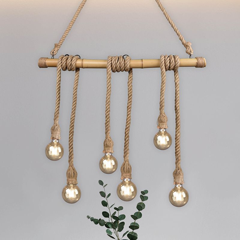 Trä pendellampa matbord brun, Joaquin