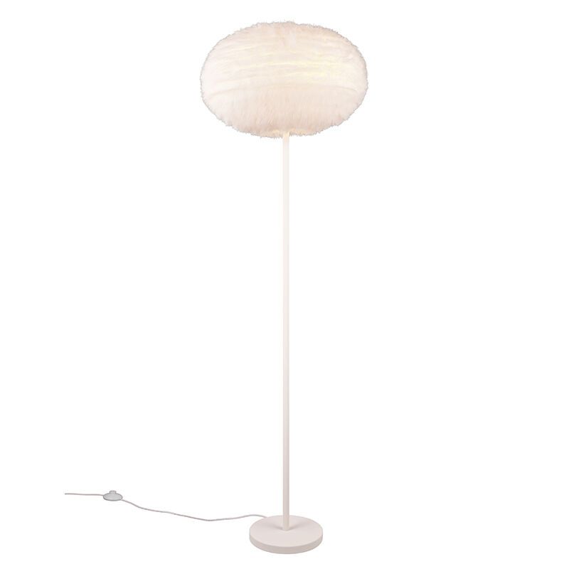 Beige golvlampa tyg, Vijay, med brytare Beige golvlampa tyg, Vijay, med brytare