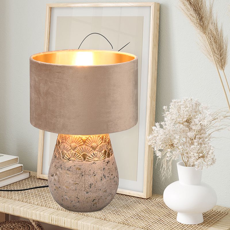 Grå bordslampa orientalisk, Selim, med brytare