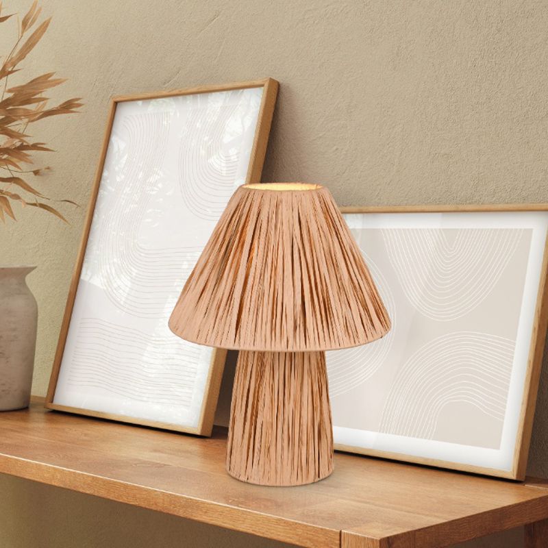 Papper bordslampa brun, Nurten, med brytare