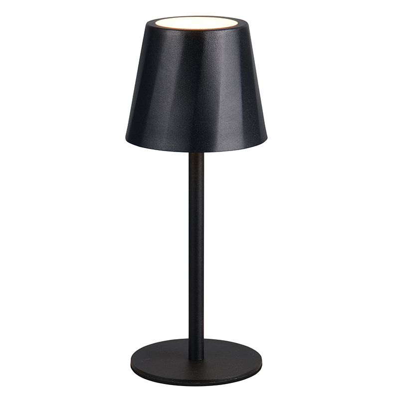 Svart uppladdningsbar bordslampa metall, Priya, 1,6W, varm till kall vit justerbar LED, 3 stegs dimmer Svart uppladdningsbar bordslampa metall, Priya, 1,6W, varm till kall vit justerbar LED, 3 stegs dimmer
