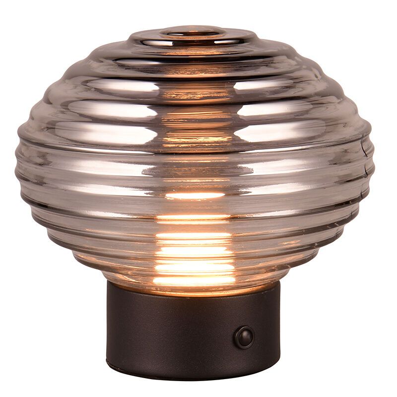 Svart uppladdningsbar bordslampa retro, Walid, 2W, 3000K LED, med beröringsdimmer