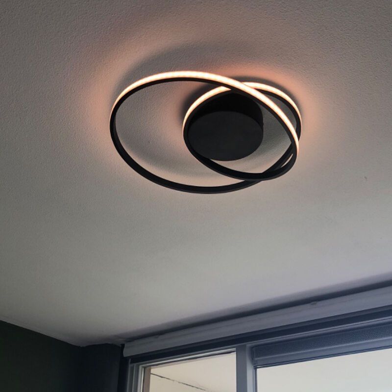 Svart plafond modern, Sassandra, 22W, 3000K LED, 3 stegs dimmer