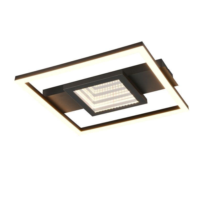 Svart taklampa modern, Sandhia, 16W, 3000K LED