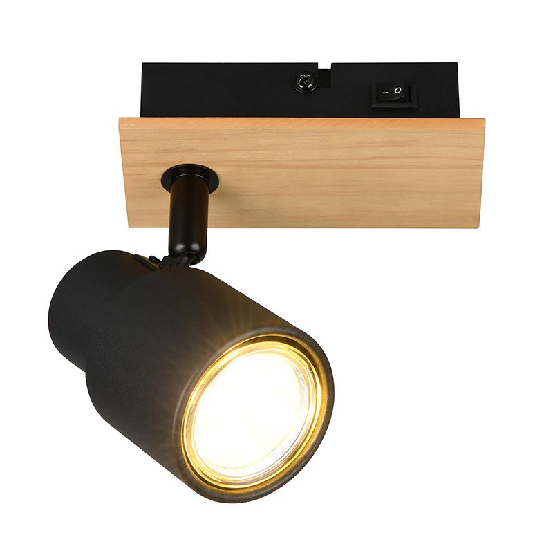 Svart väggspotlight modern, Rajeev, med brytare