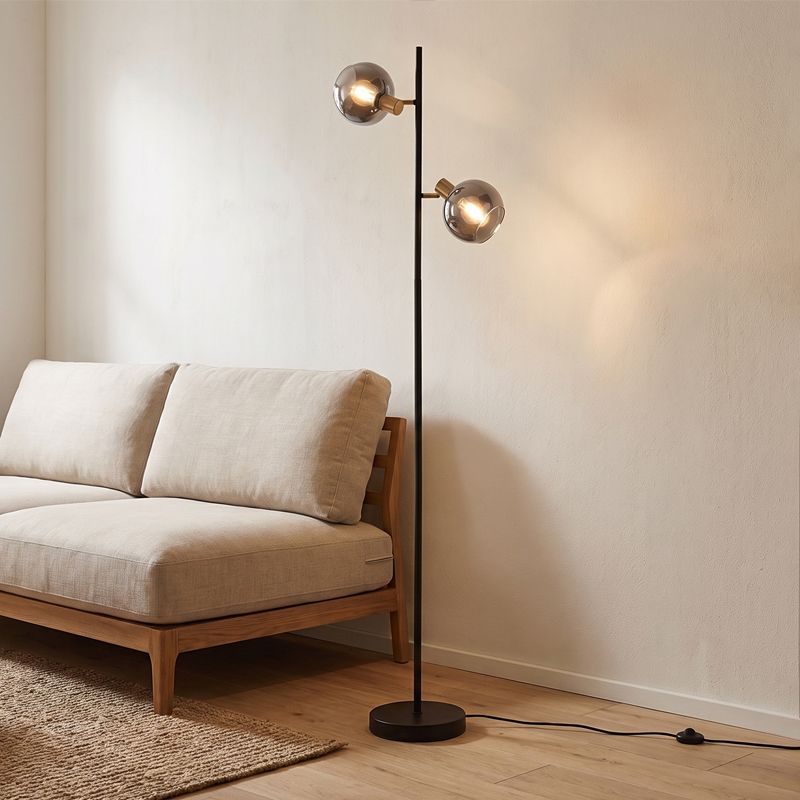 Modern golvlampa grå, Avery, med brytare