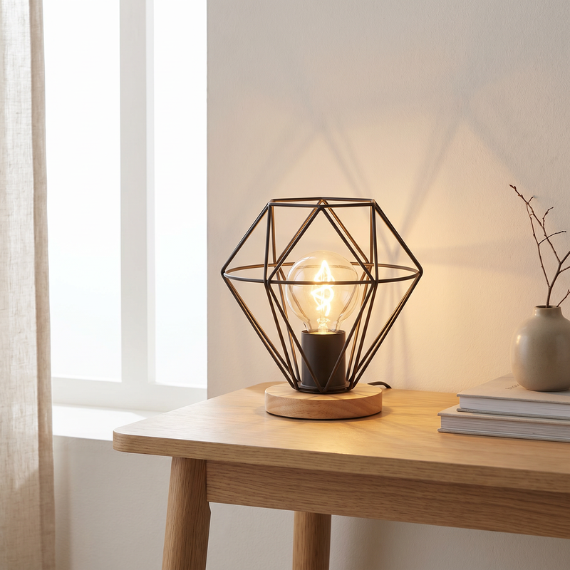 Industri bordslampa svart, Jochem, med brytare