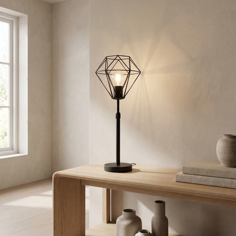 Industri bordslampa svart, Jochem, med brytare Industri bordslampa svart, Jochem, med brytare