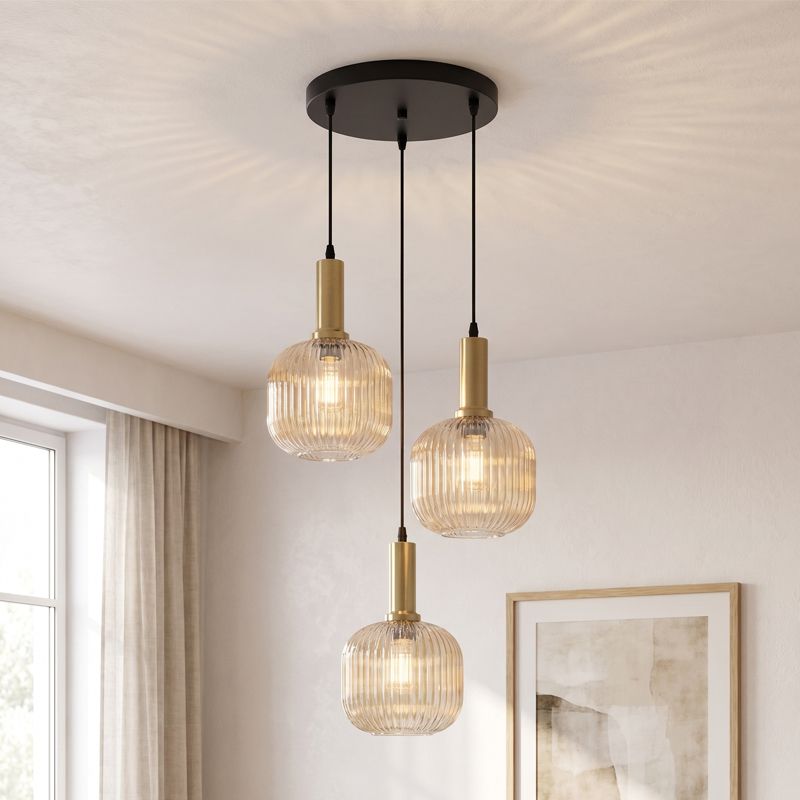 Design fönsterlampa bärnstensfärgad, Charlois