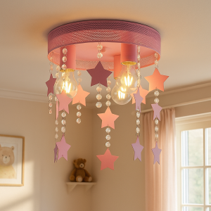 Metall taklampa barn rosa, Doenja
