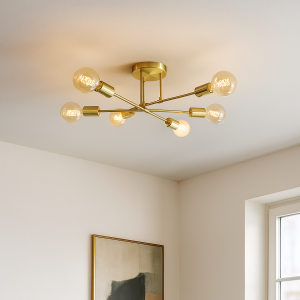 Modern taklampa guld, Amos