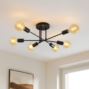 Modern taklampa svart, Amos
