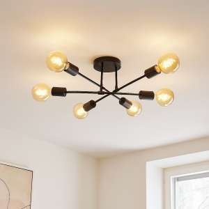 Modern taklampa svart, Amos