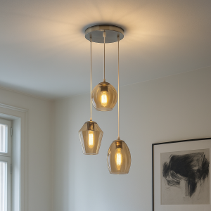 Design fönsterlampa bärnstensfärgad, Lazaro