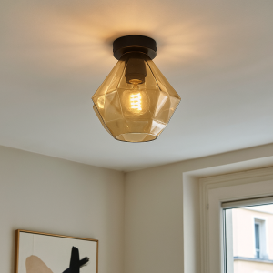 Retro taklampa bärnstensfärgad, Anoek