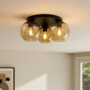 Design taklampa bärnstensfärgad, Emerson