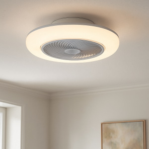 Modern takfläkt grå, Gonda, 40W, 3000K LED, met fjärrkontroll