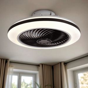 Modern takfläkt svart, Gonda, 40W, 3000K LED, met fjärrkontroll
