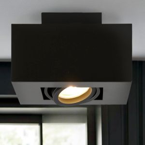 Modern utanpåliggande spotlight svart, Akira