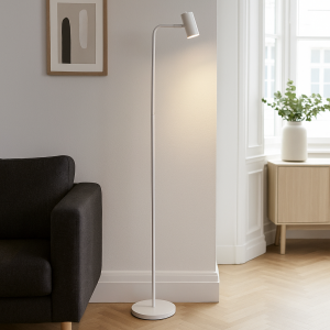 Modern golvlampa vit, Carlos, med brytare