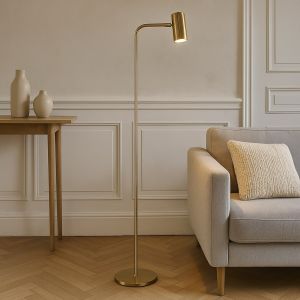 Modern golvlampa mässing, Carlos, med brytare