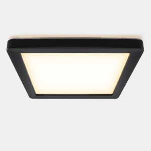 Plast taklampa badrum svart, Shivani, 15W, 3000K LED, IP44