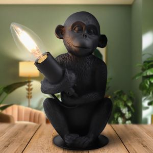 Modern bordslampa svart, Monkey, med brytare