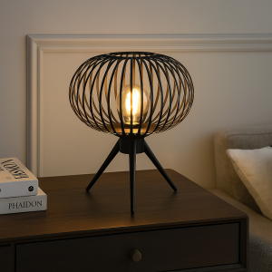 Industri bordslampa svart, Lieve, med brytare
