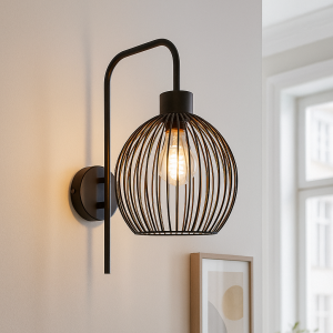 Industri vägglampa svart, Wiro