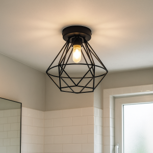 Industri taklampa badrum svart, Jochem, IP44