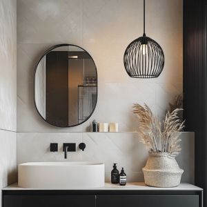 Industri fönsterlampa badrum svart, Wiro, IP44