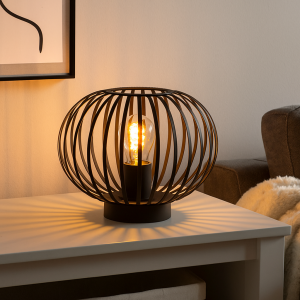 Industri bordslampa svart, Lieve, med brytare