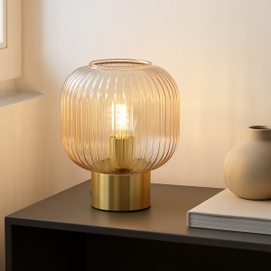 Retro bordslampa rosa, Charlois, med brytare