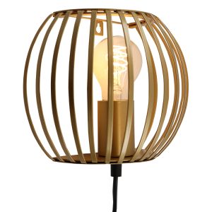 Industri vägglampa guld, Lieve, med brytare
