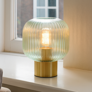 Design bordslampa grön, Charlois, med brytare
