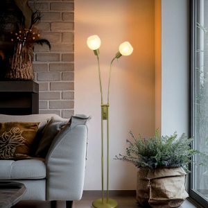 Design golvlampa vit, Ayleen, med brytare