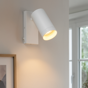 Modern väggspotlight vit, Nadi, med brytare