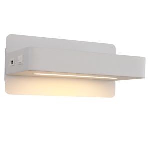 Modern vägglampa vit, Gregor, 10W, 3000K LED, med brytare
