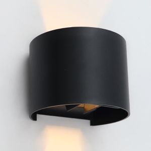 Modern up down vägglampa svart, Dion, 6W, 3000K LED, IP65