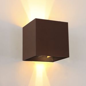 Modern up down vägglampa rostfärgad, Dion, IP65