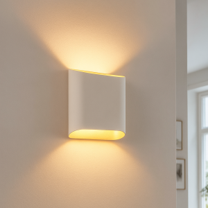 Modern up down vägglampa vit, Bouke