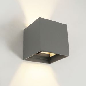 Modern up down vägglampa grå, Dion, IP65
