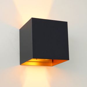 Modern up down vägglampa svart, Dion, IP65