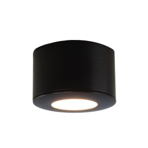 Rund svart utanpåliggande spotlight Vasso, IP44, dimbar