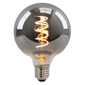 Dimbar Olucia E27 LED lampa, Tuelo, G95, 4w, rökglas, 2200k