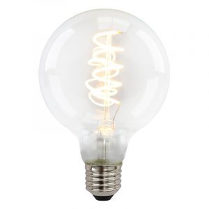Dimbar Olucia E27 LED lampa, Tuelo, G95, 4w, transparent glas, 2700k